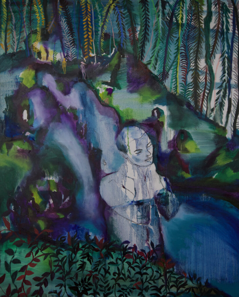 Source vive - 100 x 81 cm - Huile et pastel sur toile - 2024
